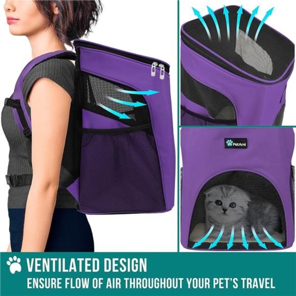 Small Dogs and Cat Backpack Carrier, Airline Approved Pet Backpack Carrier - Picture 4 of 8